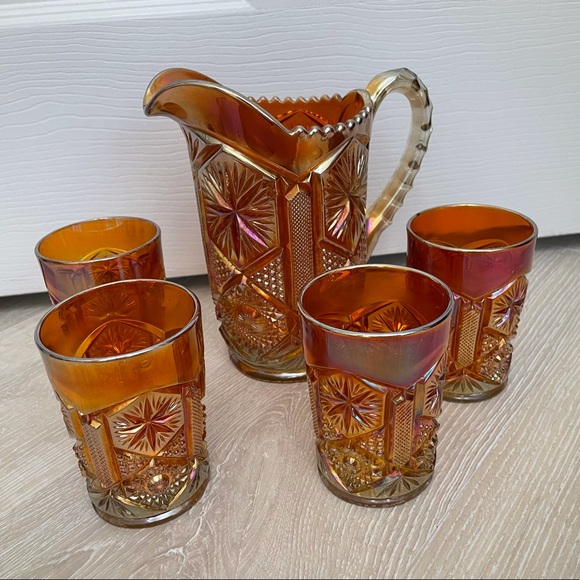 Antique Other - Antique Imperial Marigold Carnival Glass Tumblers